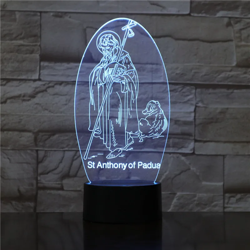 Christian Jesus Disciple Usb 3D St Anthony Of Padue Touch цветная лампа сенсорный светильник новые подарки