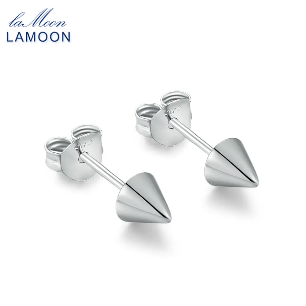 Женские серьги пусеты LAMOON из серебра 925 пробы белого золота ручной работы LMEY204|stud