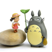 Totoro Figure Toy DIY Miyazaki Hayao My Neighbor Totoro With Leaf Mei Resin Action Figure Classic Toys for Kids Christmas Gift