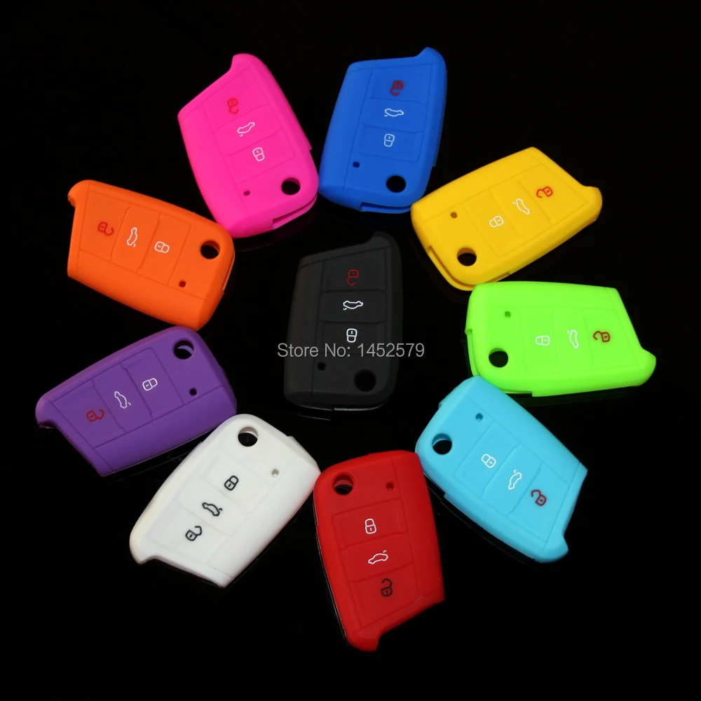 

VCiiC Silicone Key Cover for Volkswagen VW Golf 7 mk7 For Skoda Octavia A7 Silicone Key Portect Case car styling