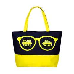 Сумки для женщин 2019 холст желтый очки узор обувь девочек покупки сумки на плечо пляжная сумка Bolsa Feminina