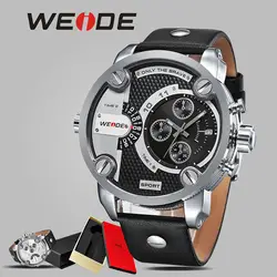 WEIDE автоматические часы кожаные мужские Роскошные спортивные часы relogios оригинальный противоударный водонепроницаемый большой циферблат