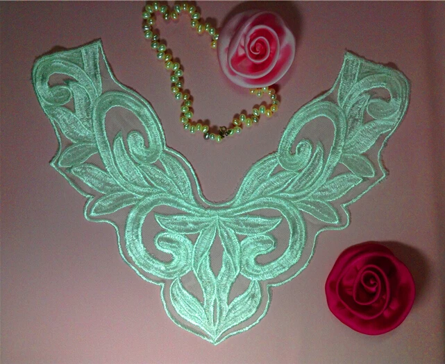 37.5cm*30cm nylon net and polyester embroidery collar applique