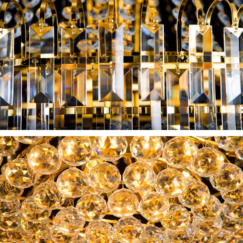 Роскошные Royal Empire Золотой европейских хрустальная люстра большой современный Освещение французский Стиль лобби Дизайн