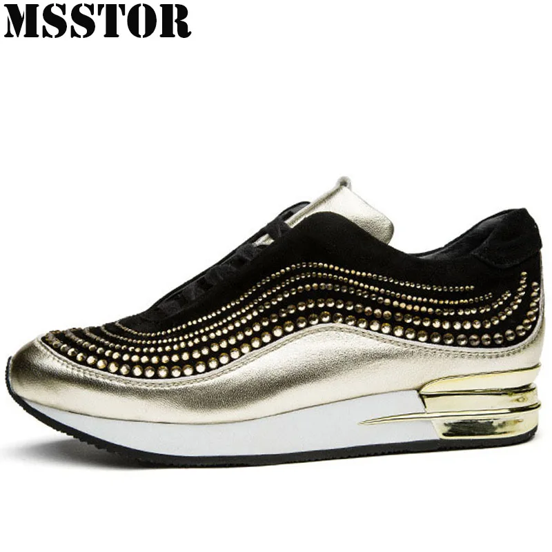 

MSSTOR New Arrivals Women Running Shoes Genuine Leather Ladies Sneakers Outdoor Athletic Walking Women Sport Shoes Woman Brand