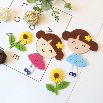

New Lovely Prayer Boy & Girl Non-woven fabric Manual DIY Stickers For Package Birthday Party Baby Shower Decor Craft DIY 50pcs