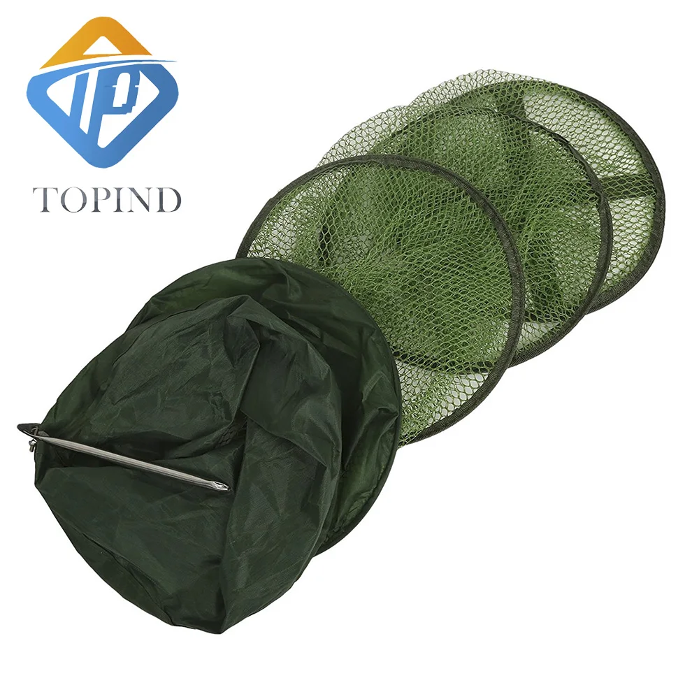 5pcs Collapsible Fishing Basket Dip Net Fishing Cage to Keep Fish Alive