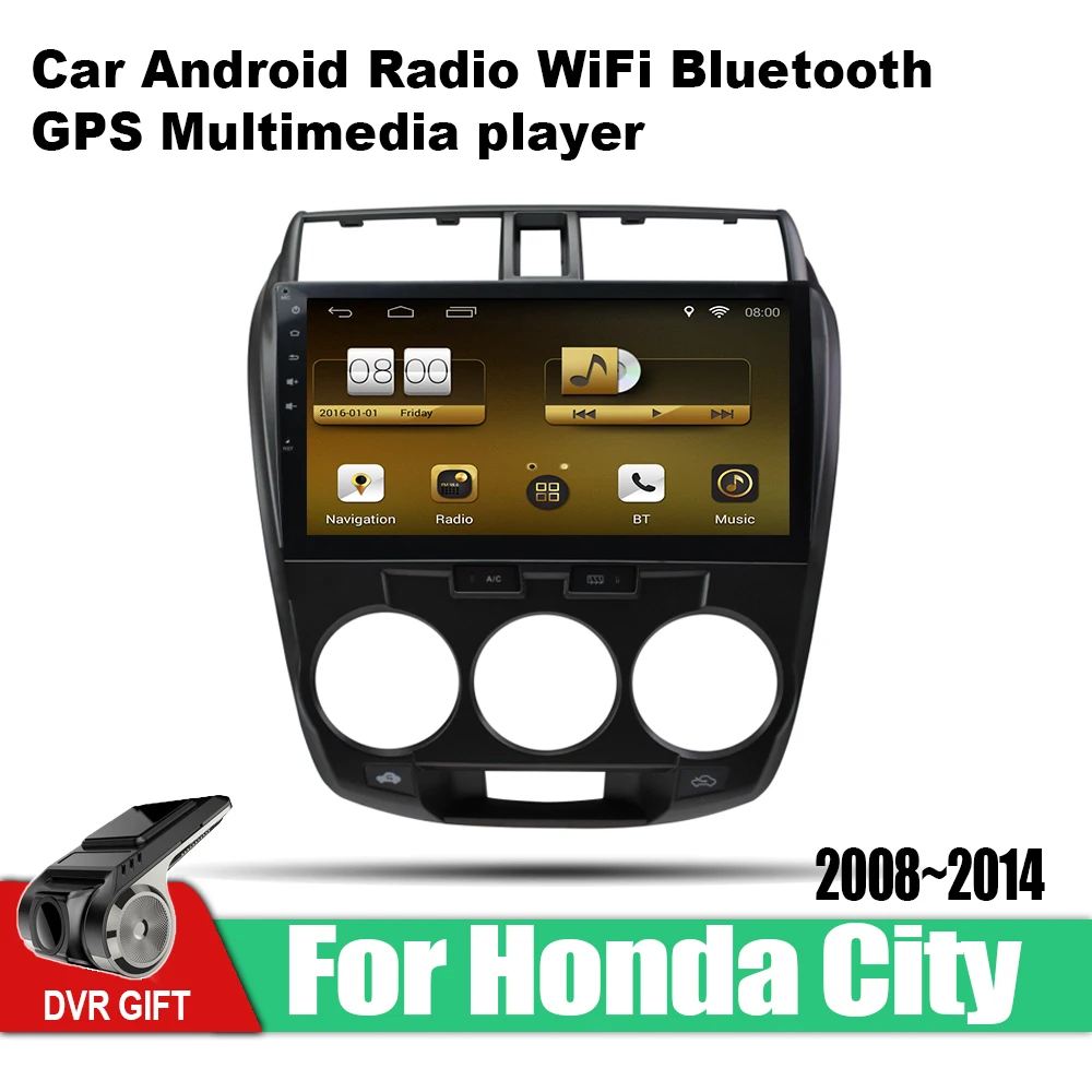 Excellent ZaiXi 10.1 Inch 2Din Android Car Radio Wifi Autoradio HD 1024600 Tochscreen GPS Multimedia Player For Honda City 2008~2014 1