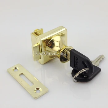 

Top Designed 5PCS Gold Glass Cabinet Locks Jewelry Showcases Display Wine Cabinet Door Locks No Drilling for 5~8mm Glass