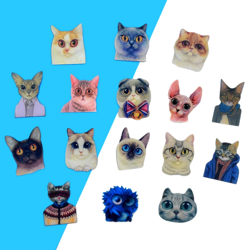 

Cute Cat Wearing Clothes Cat Pin Badge Brooch Icons Badges DIY Backpack Icons Badges For Clothing Acrylic Badges Accessories
