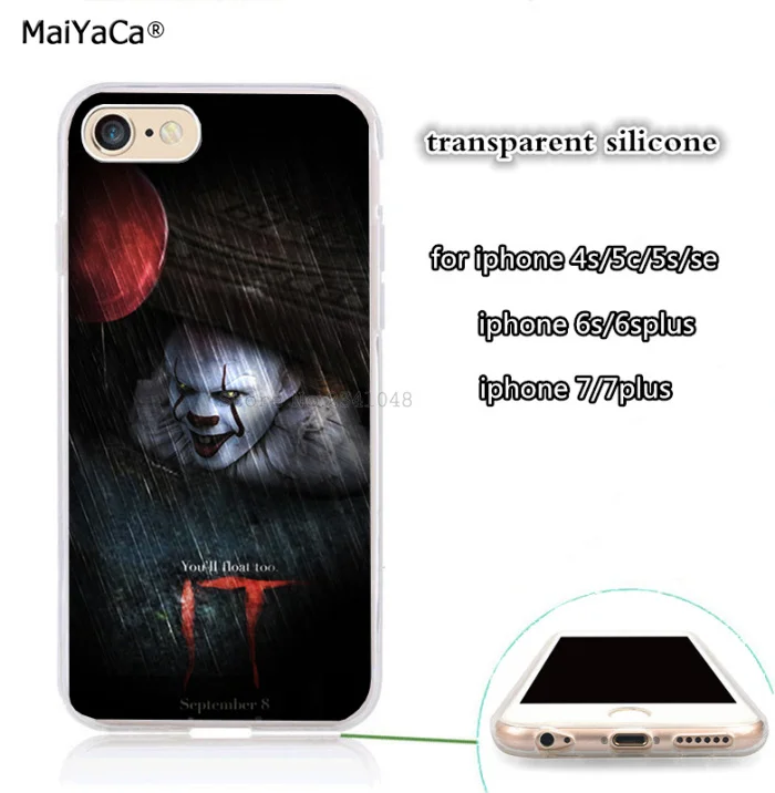 Pennywise мягкий прозрачный силиконовый штамп чехол для телефона iphone 5s se 6 6s 6plus 7 7 plus 8 8 plus X XR XS MAX - Цвет: B5057