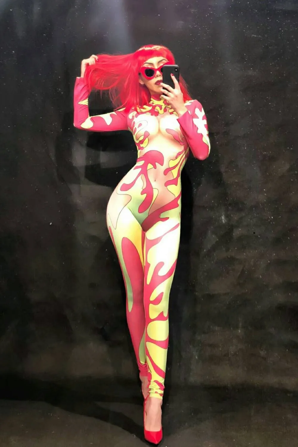 

Новинка 2020, женский разноцветный сексуальный комбинезон, одежда для ночного клуба, одежда для сцены, костюм певицы, танцора, празднование дня рождения