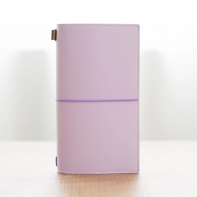 Милый блокнот из искусственной кожи для путешествий в стиле макарон, богемский дневник, блокнот фруктового цвета, студенческий планировщик, канцелярские принадлежности, подарок для школы - Цвет: purple