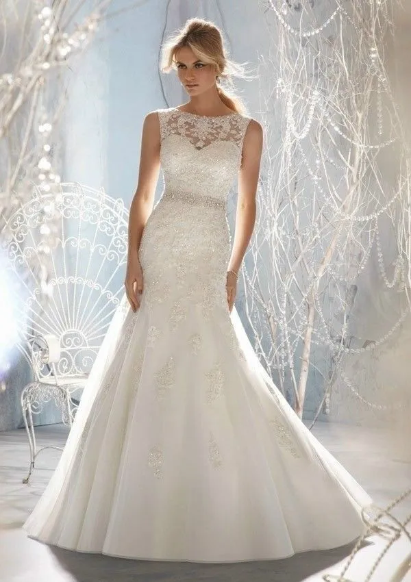 

2015 New White or Ivory Sexy Lace Crystals Mermaid Sweetheart Neck Wedding Dress Bridal Gown Vestido De Noiva