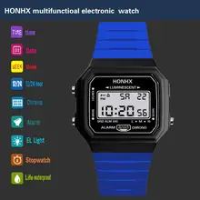 HONHX Mens Watch LED Digital Screen Wrist Date Sport Watch For Men Women Unisex Boys Girls Kids Gift Clock Relogio Masculino Q relogio masculino 2018 honhx boys sports clock children digital led watches kids life waterproof rubber silicone wrist watch ju