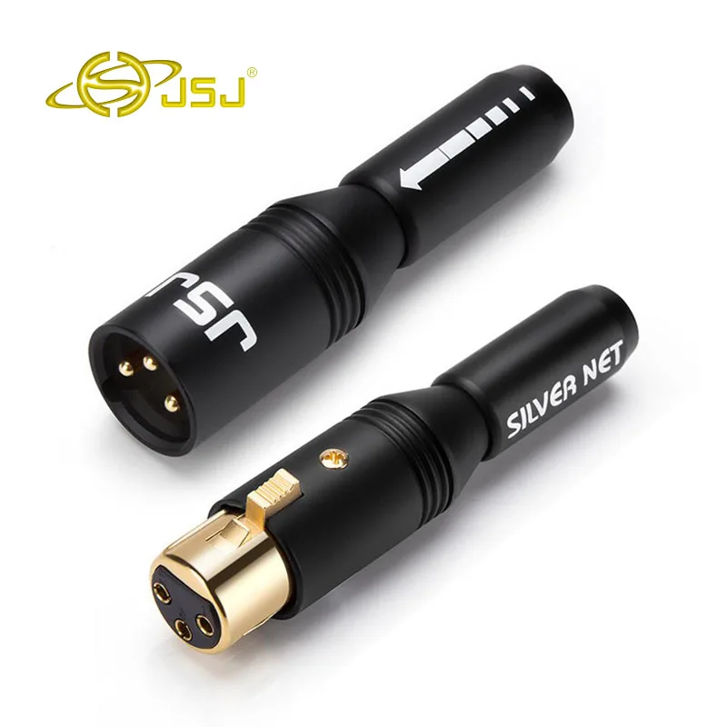 JSJ 3-контактный разъем XLR микрофон Позолоченный сбалансированный мужской и