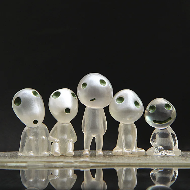 

5pcs/set Princess Mononoke Luminous Elves Tree Dolls Hayao Miyazaki Cartoon Alien Mononoke Mini Action Figures Children Kid Gift