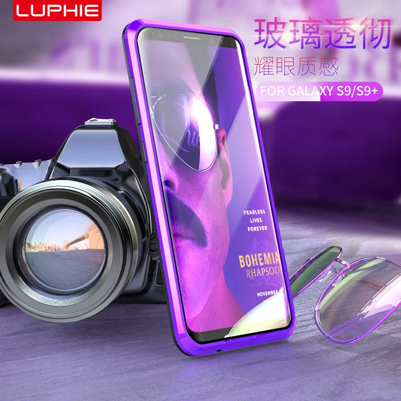 LUPHIE 360 градусов Полный Магнитный чехол для samsung Galaxy S8 S9 Plus передний задний