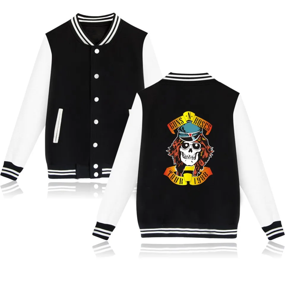 Мужская и Женская куртка GUNS N' ROSES бейсбольная одежда мужские куртки в стиле хип