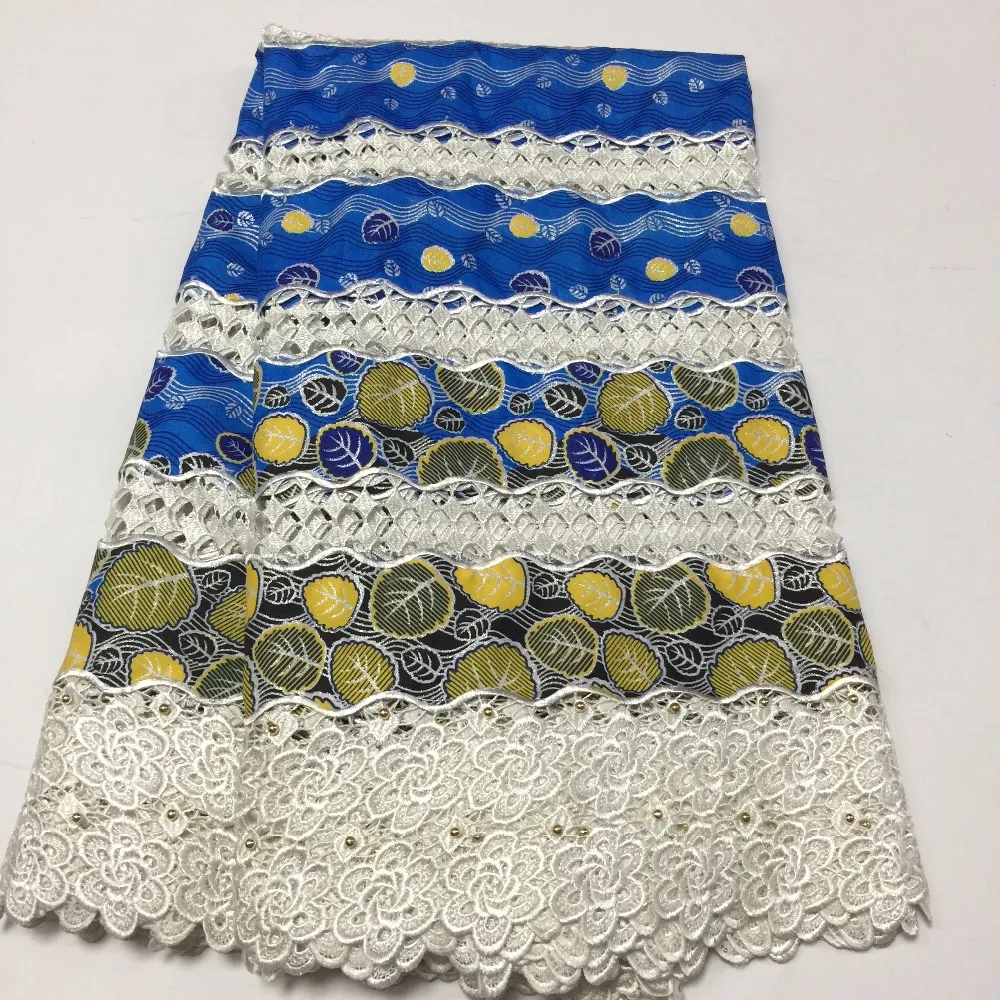 

High quality Stone guipure water ankara swiss lace, African milk silk cord soluble wax lace Fabric for dress 5y/lot S16-60