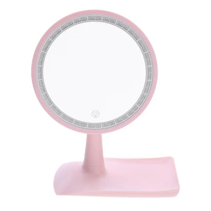 

Rechargeable LED Touch Screen Makeup Mirror Professional Makeup Mirror Adjustable Rotating Desktop Light Mirror