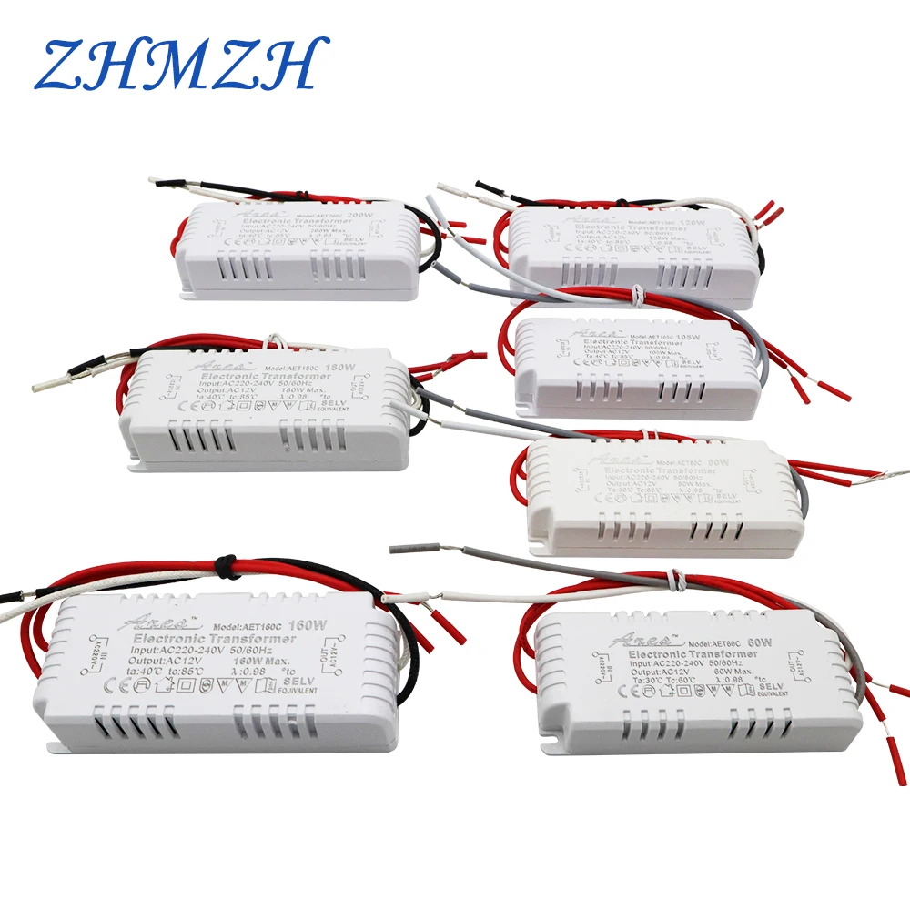 Dimmable 160W 180w 200w AC220V to AC12V Electronic Transformer For G4/G5.3 MR11/MR16 Quartz Lamp Halogen Lamp Crystal Lamp CE honeyfly 5pcs infrared heater lamp j165 380v 750w 165mm ir halogen lamp heating element ruby twin spiral painting drying quartz