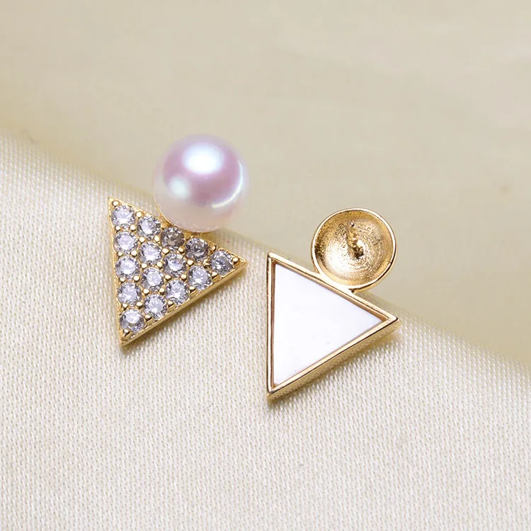 

925 Sterling Silver Pearl Earrings Mounting Beautiful Earrings Findings Settings Jewelry Parts Fittings Women's Accessories