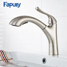 Fapully Pull Out Kitchen Sink Faucet Chrome Pull Down Water Mixer Sink Tap Hot Cold Kitchen Faucet Torneira