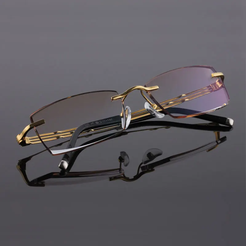 Reven Jate 003 из чистого титана без оправы с бриллиантами, мужские очки с оправой, оптические очки по рецепту, мужские модные очки