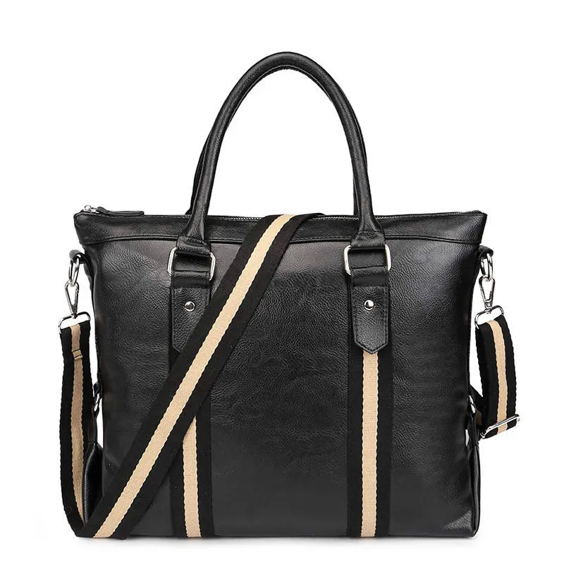 Модный портфель из искусственной кожи, мужская сумка, деловая сумка, мужская сумка для ноутбука на плечо, сумка-тоут из натуральной кожи, мужской портфель