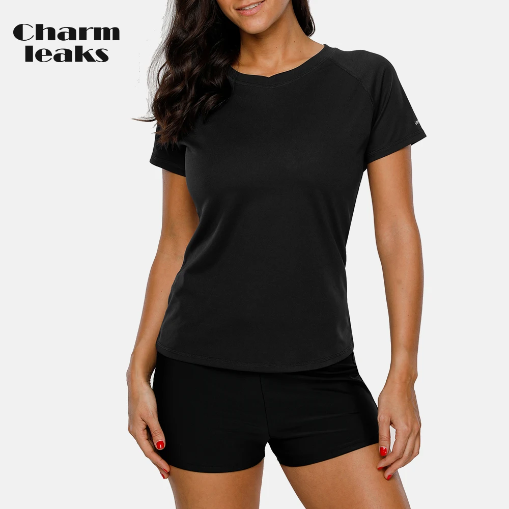 Short Sleeve Rash Guard Women Swim Shirts Women Swim Top Sleeves