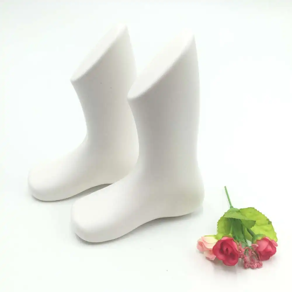 CAMMITEVER 2Pcs 18*13.5cm White Feet Fiberglass Mannequin Foot Sock Sox Doll Children Mould Short Stocking Child Mannequins Shoe