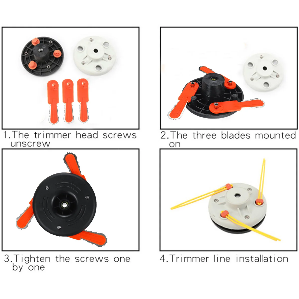 Newest Dual Use Powers Grass Trimmer Head Plastic Chain Saw with Nylon Line Cutter for Lawnmow