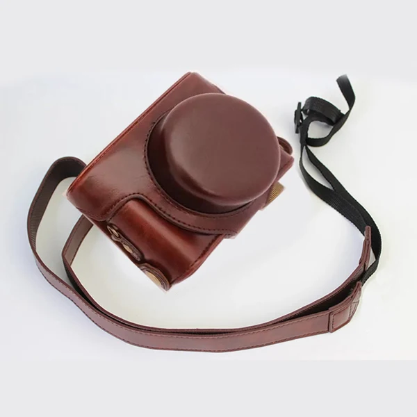 Портативный из искусственной кожи чехол камера сумка для Panasonic LUMIX LX7 LX5 LX5 DMC-LX7 камера защитная крышка с ремешком - Цвет: Coffee