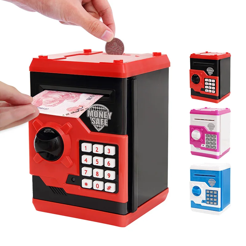 

Digital Piggy Bank Plastic Money Box Cash Boxes Deposit Coins Saving Secret Mini ATM Machine Children Christmas Present LF688