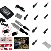 Полное Татуировки Dragon Роторной Машины Kit Профессиональный Перманентный Макияж Gun Иглы Педаль Набор для для Глаз Бровей Губ