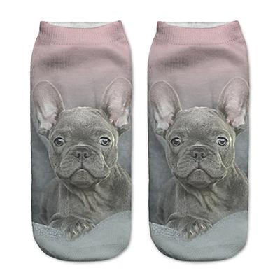 1 пара забавных 3D носков женские носки фантазийные Полиэстеровые милые носки Харадзюку с принтом собак новое поступление - Цвет: Cute Socks 90189