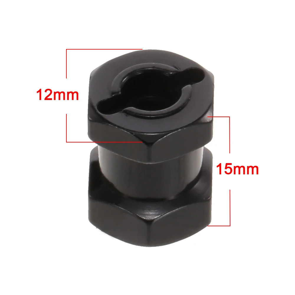 4pcs 12mm Hex 15mm Coupler Tire Extended Adapter for Traxxas Hsp Redcat Rc4wd Tamiya Axial scx10 D90 Hpi RC Car Parts (12)