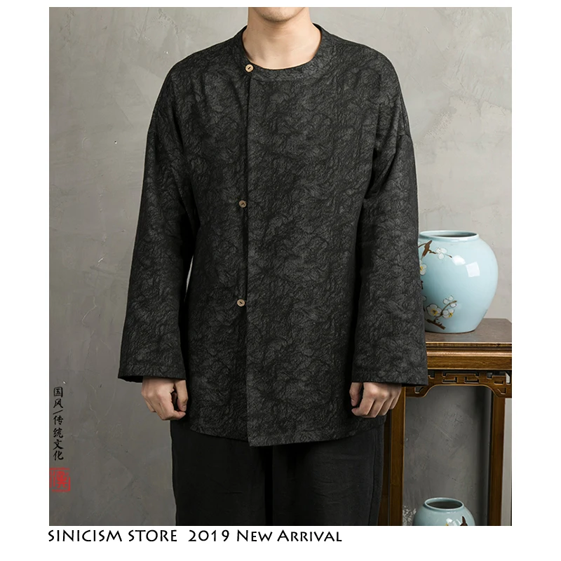 Sinicism Store мужская уличная куртка 2020 из хлопка и льна в стиле Харадзюку ветровка