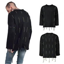 Модный черный и зеленый зимний теплый свитер, популярный мужской свободный пуловер в стиле хип-хоп, свитер с капюшоном