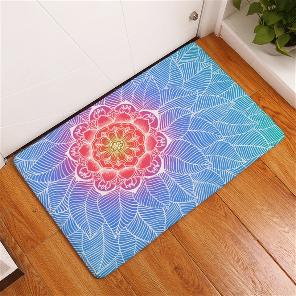 BeddingOutlet Bohemian Mandala Flower Carpet Polyester Rug Non-slip Floor Mat DoorMat For Bedroom Bathroom Kitchen Door 40x60cm - Image 3