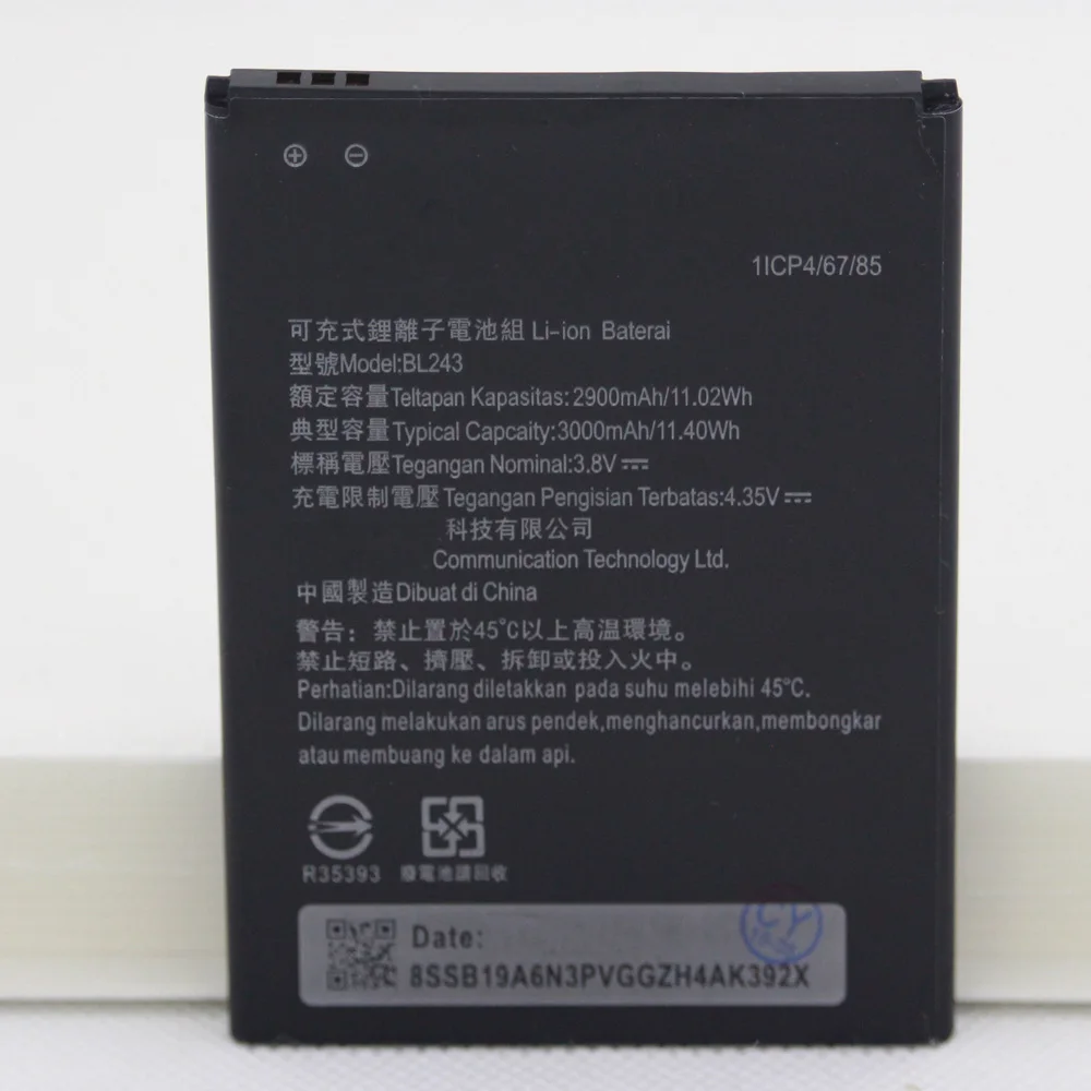 20 шт./лот BL243 батарея для Lenovo Lemon K3 Примечание K50 T5 A5600 A7600 A5500 A7000 мА/ч. аккумулятор