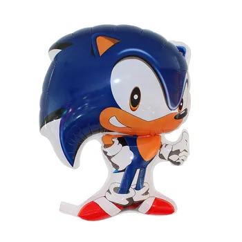 

Free Shipping 50pcs Sega Sonic the Hedgehog Super Hero Double Side Foil Balloon Boy Girl Brithday Party balloons decor supplies