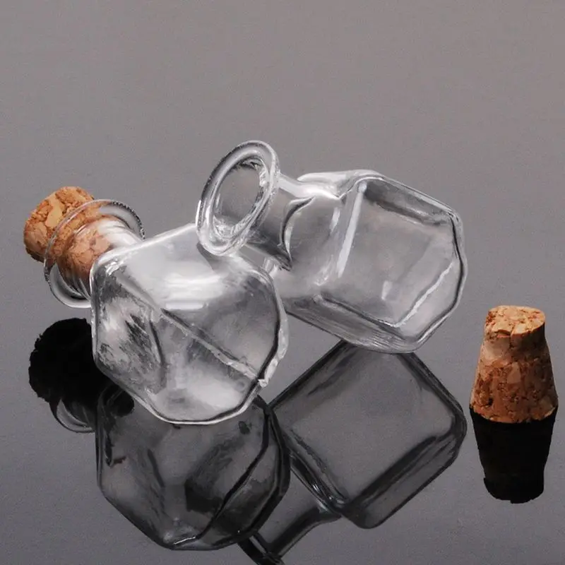 Необычный дизайн 10 шт Квадратные прозрачные стеклянные бутылки для мыльных пузырей Флаконы Контейнеры с пробками, 25*14 мм-10018060
