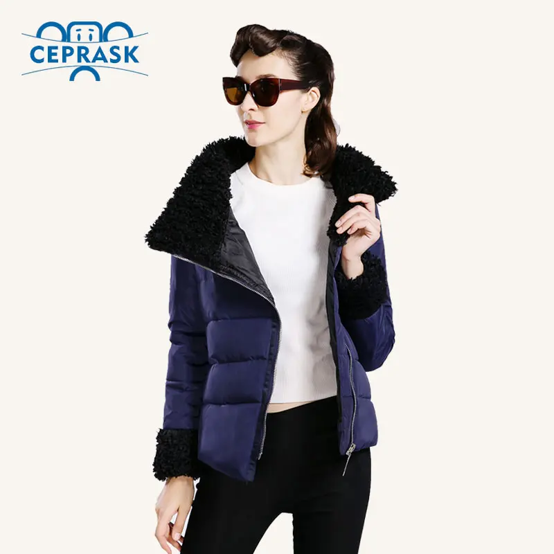 

CEPRASK 2016 High Quality Winter Jacket Women Plus Size Short Fur Women's Winter Coa Warm Down Jacket Parka Outerwear