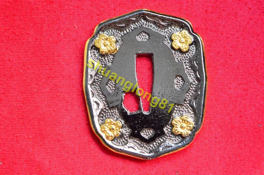 New HandMade Strong Japanese Army Alloy Fitting Guard Tsuba For Samurai Katana Sword Knife Wakizashi W Flower |