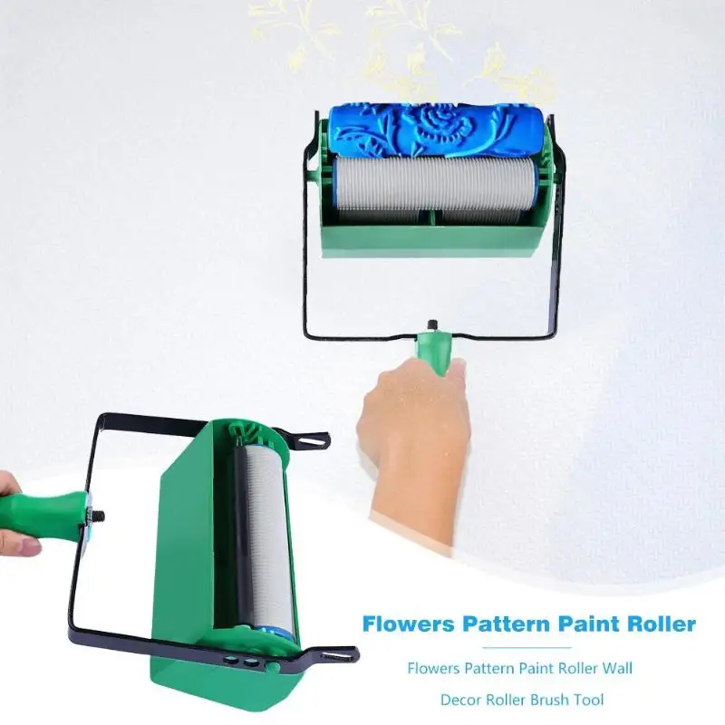 

5 inch Flowers Pattern Paint Roller Wall Decoration Roller Art Brush Tool for Home Wall Printed Brush Single/Double Colors type