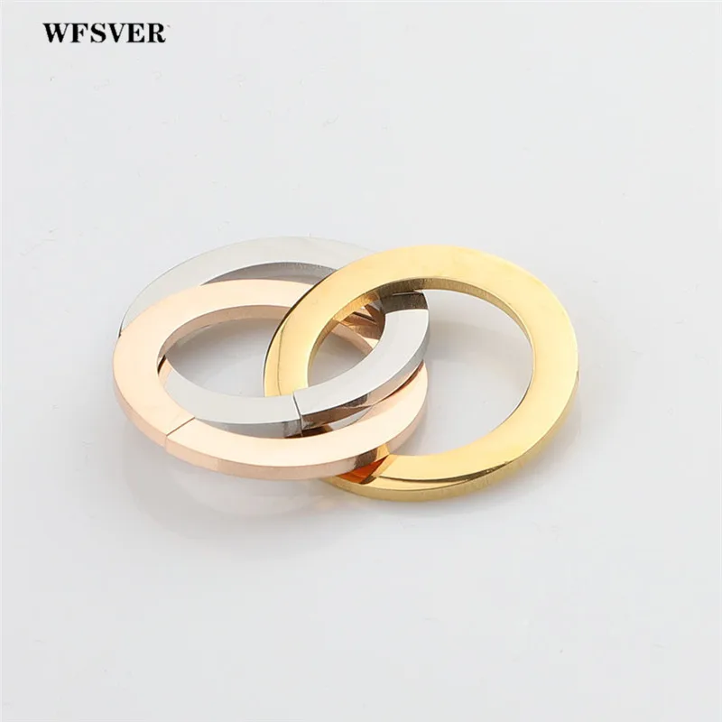 

WFSVER 1pcs 2*30mm gold/silver 3circles bracelet charms necklace pendant stainless steel accessoriesfor women Diy Jewelry making