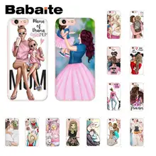 Babaite Модный черный чехол для телефона из ТПУ для мамы и дочки iPhone X XS MAX 6 6s 7 7plus 8 8Plus 5 5S SE XR 11 11pro 11promax