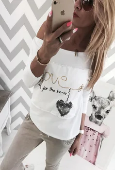 

Spring Autumn Fall Girls Letter Printed T-Shirts For Women Big Size Tee Shirt Femme Sans Manches Chemise A Carreaux Femme